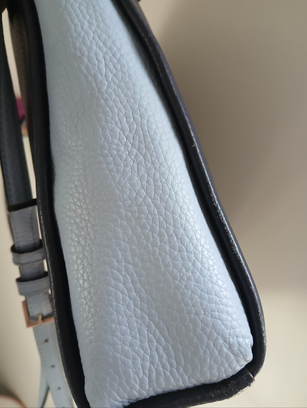 Kate Spade- Navy Blue/Light Blue-Two-toned-Pebbled Leather-Crossbody Bag - Picture 15 of 15